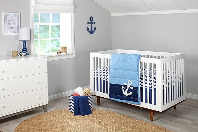 Little Love by NoJo Separates Collection - 16” Weathered Navy Blue Anchor Shaped Wall Art - Nursery, Bedroom or Playroom Décor (6603973)