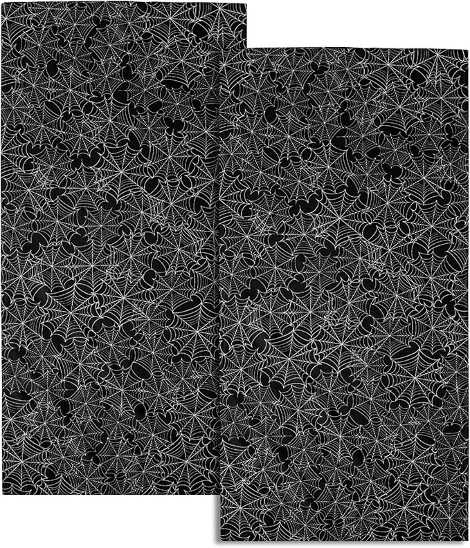 Halloween Hand Bath Towel Black White Spiderwebs Hand Towel Set of 2 Spiders Webs Fingertip Towel for Bathroom Halloween Bath Hand Towel Highly Absorbent Kitchen Towel for House Gym Hotel Yoga 14"X28"