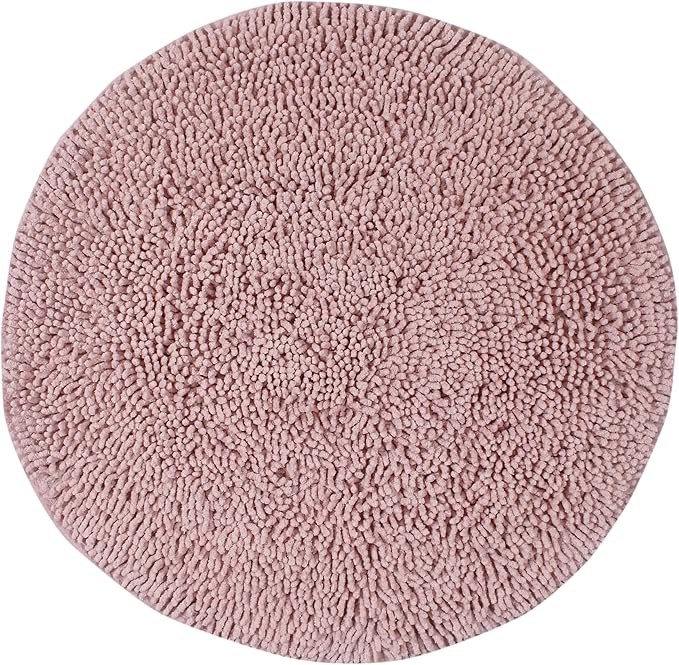 Home Weavers Fantasia Bath Rug 100% Cotton Bathroom Rugs Set, Bathroom Décor, Washable Rug, Extra Soft and Absorbent Bath Rug, Kitchen Mat, Bath Mat Set, Bath Floor Mat Non Slip, 30" Round, Pink