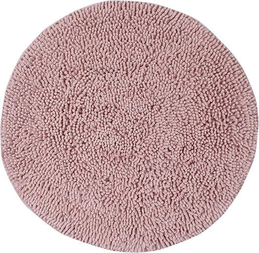 Home Weavers Fantasia Bath Rug 100% Cotton Bathroom Rugs Set, Bathroom Décor, Washable Rug, Extra Soft and Absorbent Bath Rug, Kitchen Mat, Bath Mat Set, Bath Floor Mat Non Slip, 30" Round, Pink