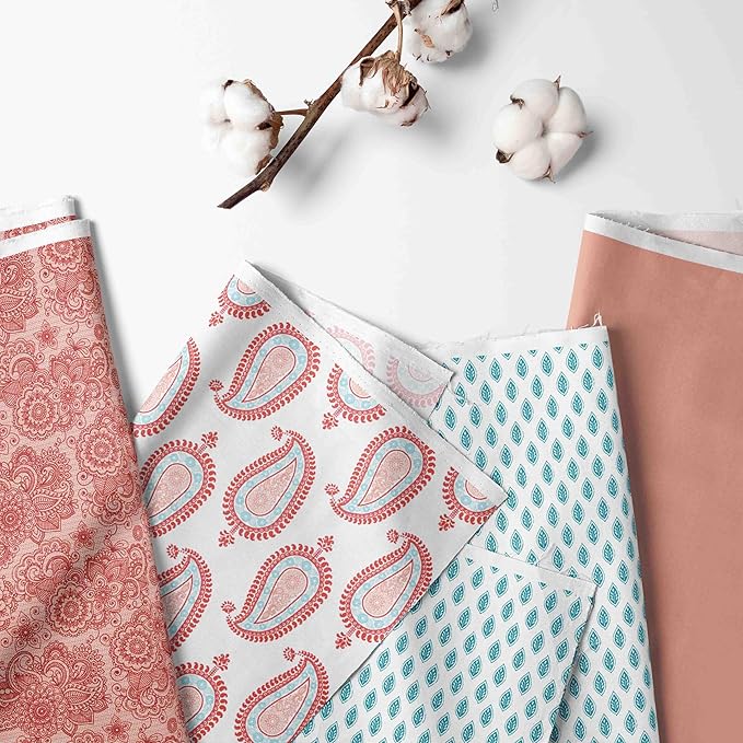 Bacati - Paisley Kids Storage (Nursery Storage Caddy, Coral/Aqua)