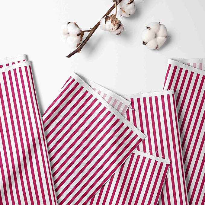 Bacati Pin Stripes Nursery Fabric Storage Caddy with Handles, Fuchsia
