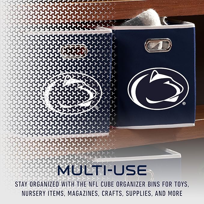 Franklin Sports NCAA College Team Fabric Storage Cubes Made to Fit Storage Bin Organizers