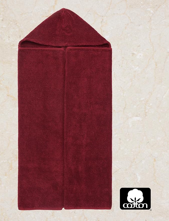 ORIGINAL KIDS Hooded Bath Towel Wrap - Ultra Soft 100% Cotton Terry Large Oversized Hooded Kids Towel - Toddler Big Kid Shower Pool Beach Towel - Absorbent Quick Dry Easy Care - 30 x 54 - Burgundy
