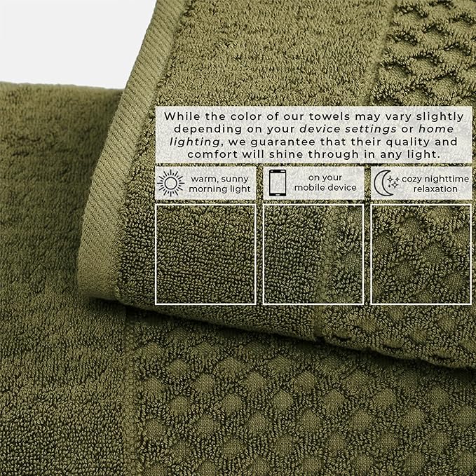 Great Bay Home Oversized Bath Sheets - 100% Cotton 2 Pack 68x35 Extra Large Towel - Absorbent, Durable, Quick-Dry Towels for Bathroom (Olive)