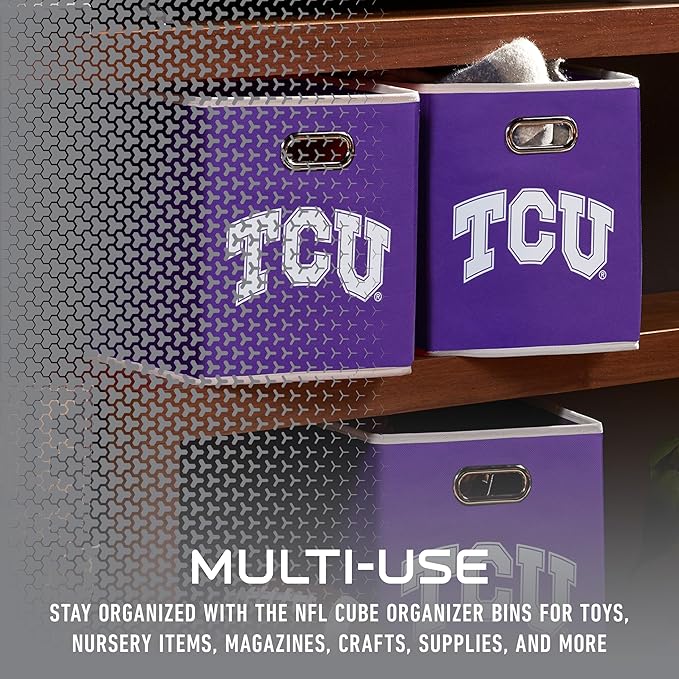 Franklin Sports NCAA College Team Fabric Storage Cubes Made to Fit Storage Bin Organizers