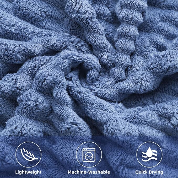 30X60 Inches Extra Large Bath Towels Sets of 6 for Bathroom Super Soft Quick Dry 2 Bath Towels 2 Hand Towels 2 Washcloth Towels Microfiber Shower (Light Blue, 6 Piece)