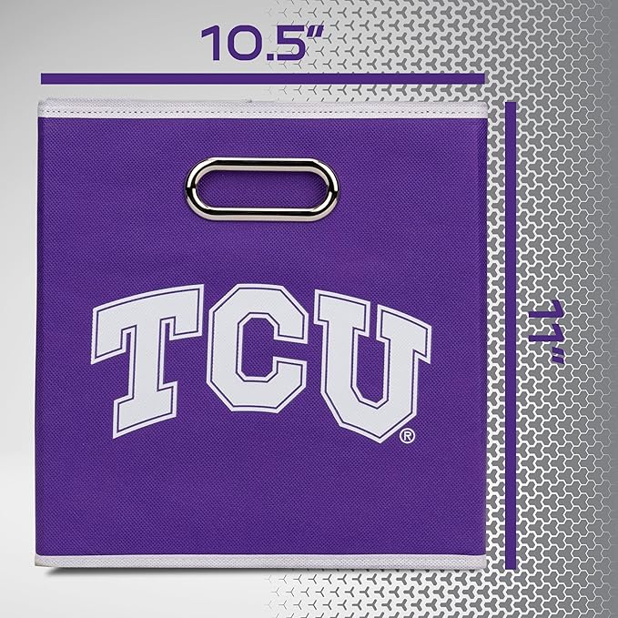 Franklin Sports NCAA College Team Fabric Storage Cubes Made to Fit Storage Bin Organizers