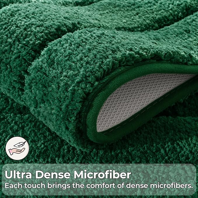 GRANNY SAYS Bathroom Rug, 16" X 24" Bath Rugs for Bathroom, Microfiber Cute Bath Mats, Washable Rug for Bath Tub, Bath Mat Non-Slip, Decorations Indoor, Green