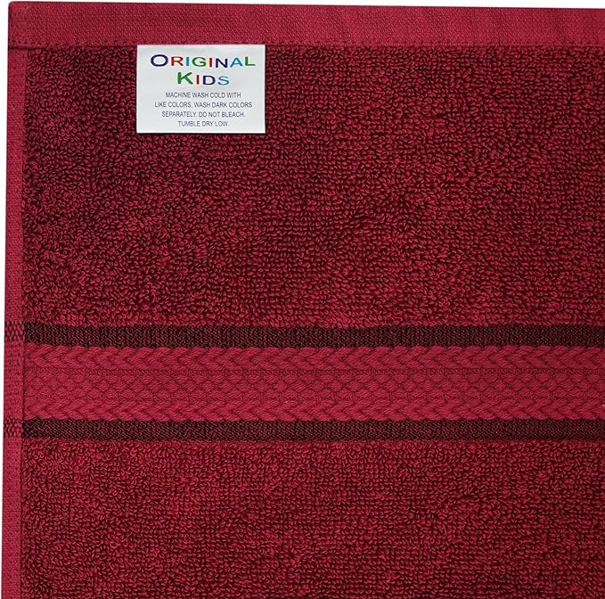 ORIGINAL KIDS Hooded Bath Towel Wrap - Ultra Soft 100% Cotton Terry Large Oversized Hooded Kids Towel - Toddler Big Kid Shower Pool Beach Towel - Absorbent Quick Dry Easy Care - 30 x 54 - Burgundy