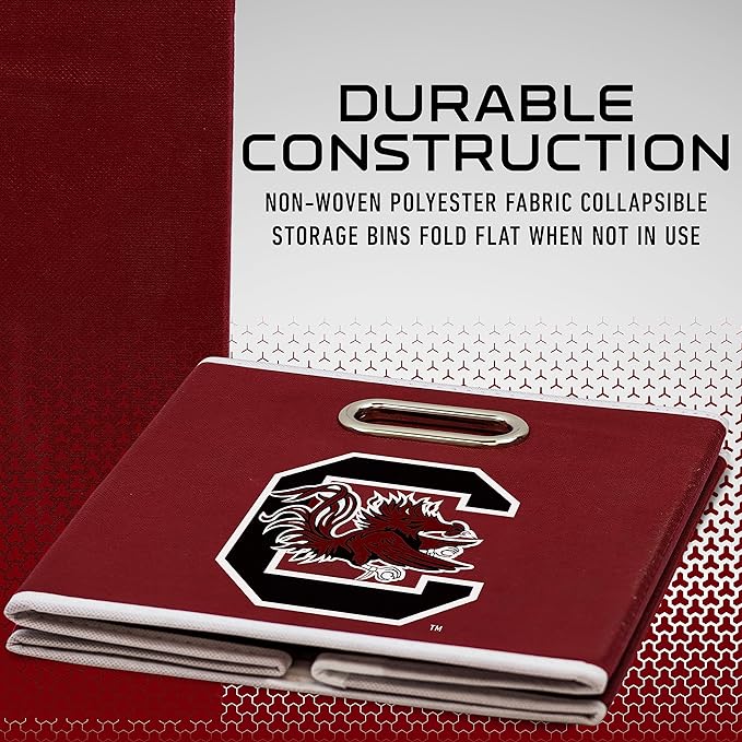 Franklin Sports NCAA College Team Fabric Storage Cubes Made to Fit Storage Bin Organizers