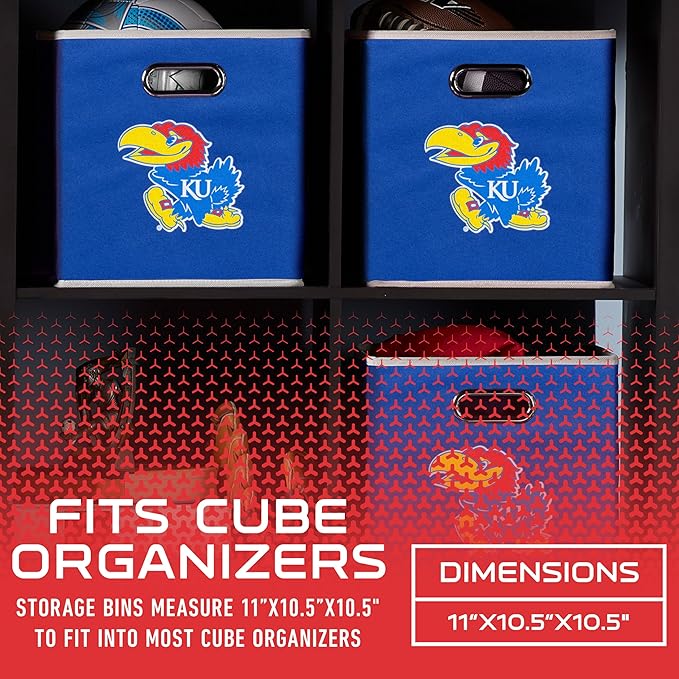 Franklin Sports NCAA College Team Fabric Storage Cubes Made to Fit Storage Bin Organizers