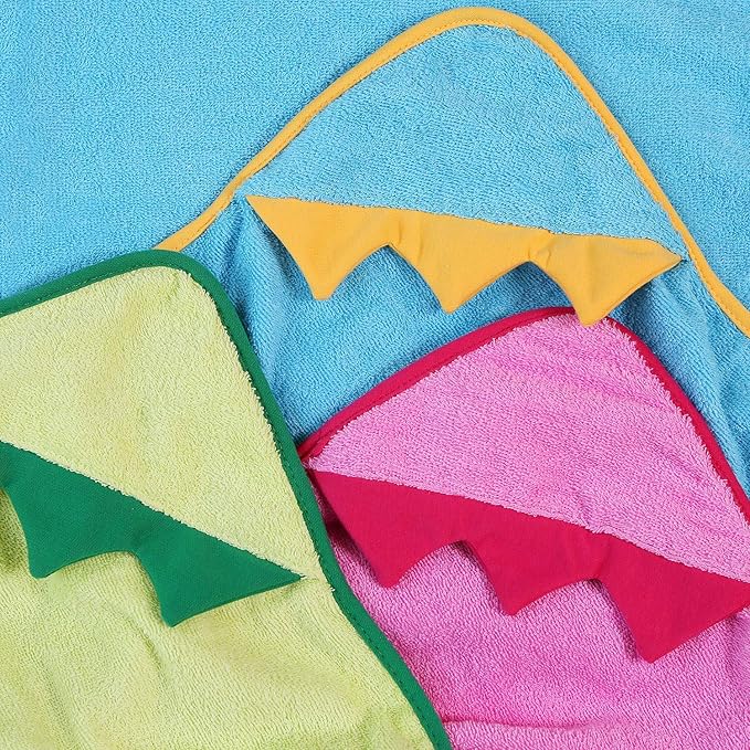 Premium Kids Dinosaur Design Hooded Towel | 100% Cotton Heavyweight Terry Cloth | Bath, Beach Towel for Boys & Girls (Green)