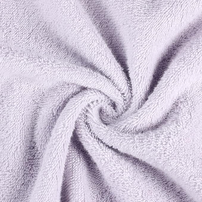 Superior Kids Cotton Terry Poncho, Soft, Absorbent Bath Towel with Hood, Bathroom Accessories, Long, Plush Bathrobes for Bath, Shower, Spa, Resort, Hotel, Beach, Pool, Boy, Girl, Large Size, Lilac