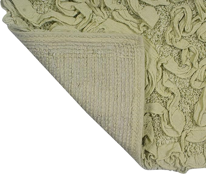 Home Weavers Bell Flower Toilet Tank Lid Cover – 10"x22", 100% Cotton, Tufted, Soft & Absorbent, Non-Slip, Machine Washable Bathroom Décor, Green