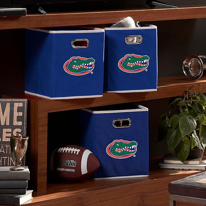 Franklin Sports NCAA College Team Fabric Storage Cubes Made to Fit Storage Bin Organizers