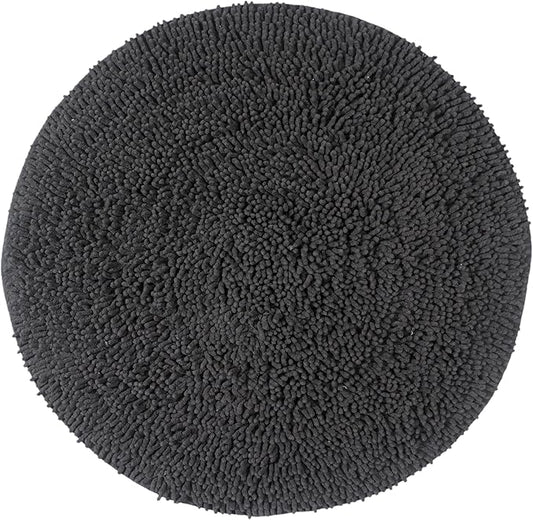 Home Weavers Fantasia Bath Rug 100% Cotton Bathroom Rugs Set, Bathroom Décor, Washable Rug, Extra Soft and Absorbent Bath Rug, Kitchen Mat, Bath Mat Set, Bath Floor Mat Non Slip, 30" Round, Gray
