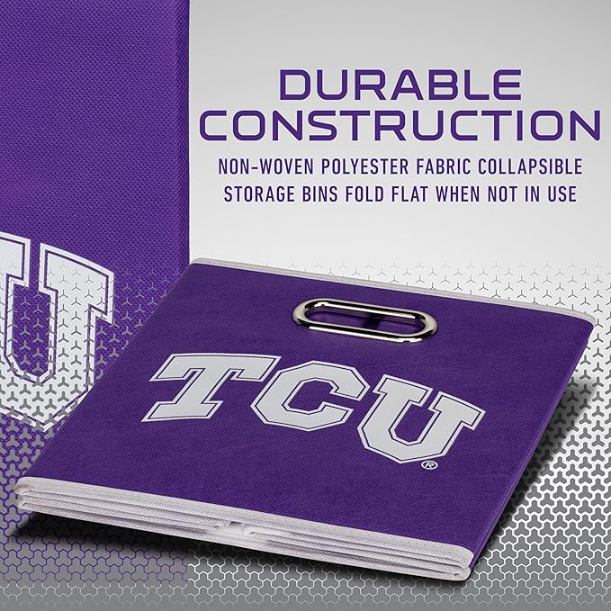 Franklin Sports NCAA College Team Fabric Storage Cubes Made to Fit Storage Bin Organizers