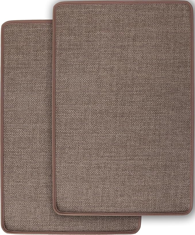 2 Pack Bathroom Rugs, Bath Mats for Bathroom Non Slip Washable, Quick Dry, Water Absorbing, Fits Under Door, Ultra Thin, Rubber Backing, Low Pile, Ideal for Shower, Sink,Oatmeal-24''x16'