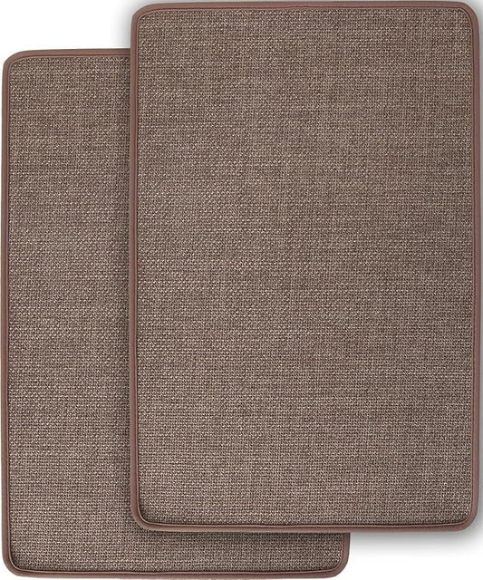 2 Pack Bathroom Rugs, Bath Mats for Bathroom Non Slip Washable, Quick Dry, Water Absorbing, Fits Under Door, Ultra Thin, Rubber Backing, Low Pile, Ideal for Shower, Sink,Oatmeal-24''x16'