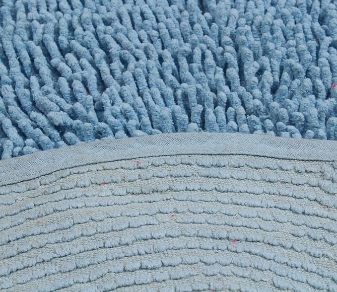 Home Weavers Fantasia Bath Rug 100% Cotton Bathroom Rugs Set, Washable Rug, Soft Cotton Extra Soft and Absorbent Bath Rug, Kitchen Mat, Bath Mat Set, Bath Floor Mat Non Slip, 17"x24" Rectangle, Blue