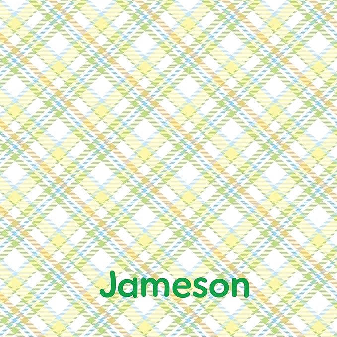 Let's Make Memories Personalized Easter Basket for Kids- For Boys - For Girls - Create Your Own - Fillable - Wicker - Easter Basket Stuffers - Small - Green Fun Plaid