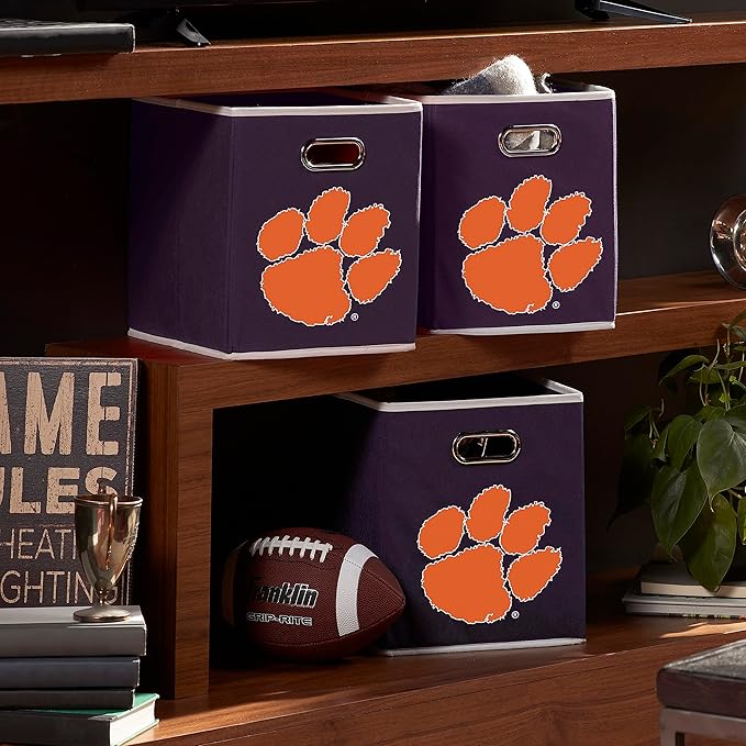 Franklin Sports NCAA College Team Fabric Storage Cubes Made to Fit Storage Bin Organizers