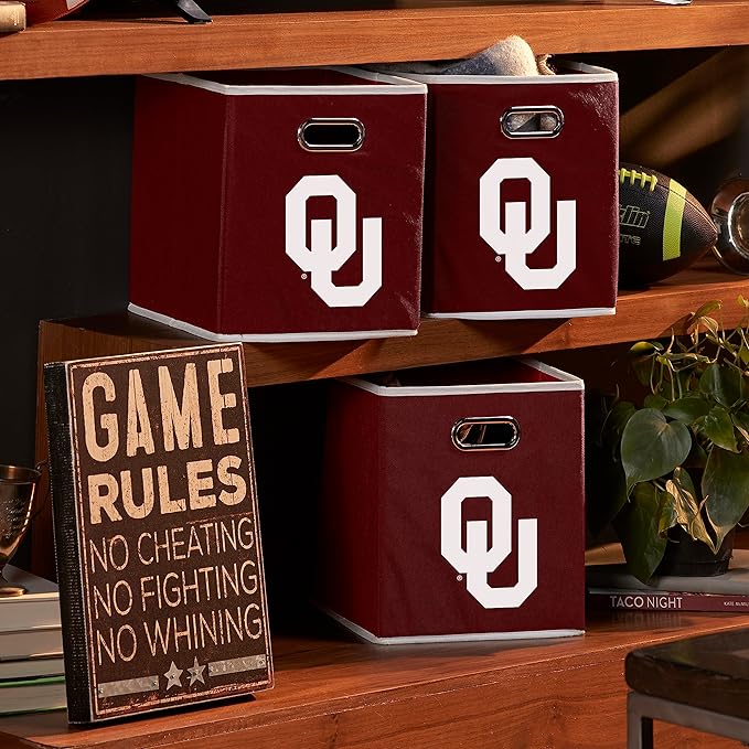 Franklin Sports NCAA College Team Fabric Storage Cubes Made to Fit Storage Bin Organizers