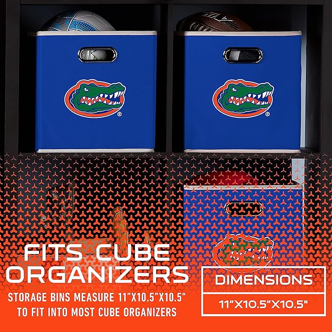 Franklin Sports NCAA College Team Fabric Storage Cubes Made to Fit Storage Bin Organizers