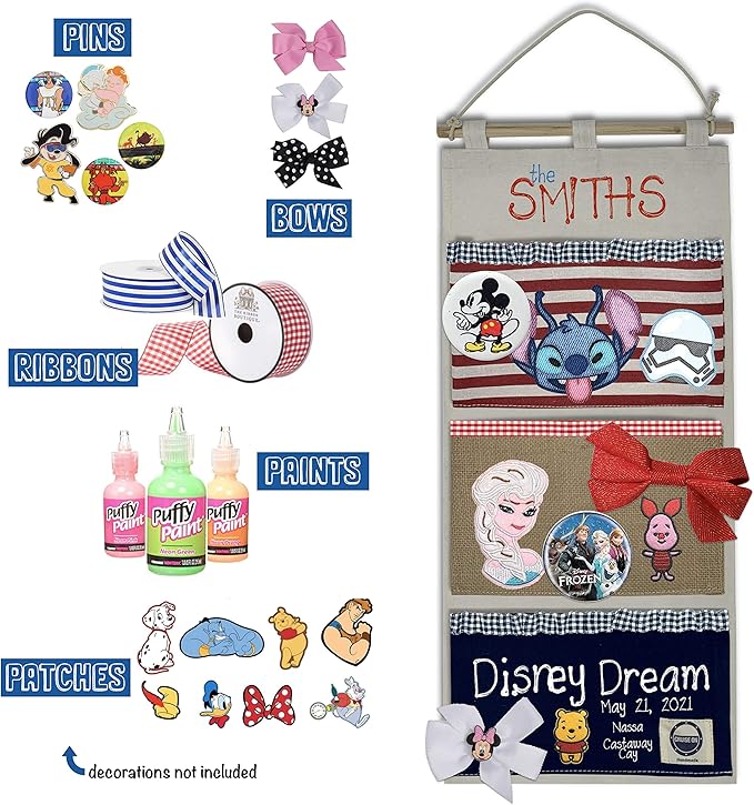 Cruise On Fish Extender Disney Cruise Gifts, 3-Pocket Hanging Organizer with Pockets, Fish Extender Hanger Fits Cabin Door, Ideal for Disney Cruise Line 2026 & 2027
