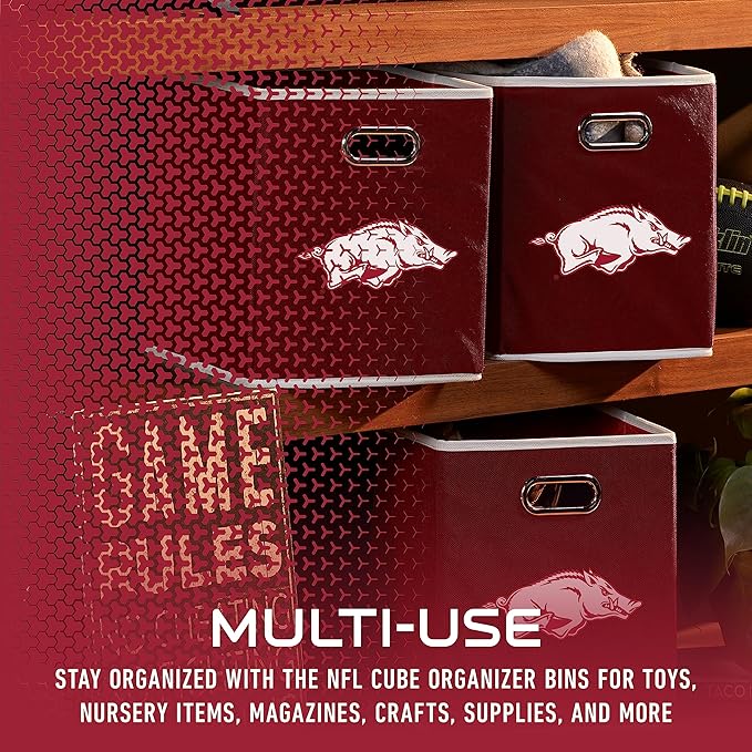 Franklin Sports NCAA College Team Fabric Storage Cubes Made to Fit Storage Bin Organizers