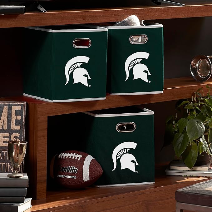 Franklin Sports NCAA College Team Fabric Storage Cubes Made to Fit Storage Bin Organizers