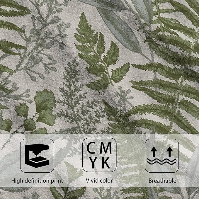 Green Fern Leaves Hand Towel for Bathroom Set of 2,Watercolor Botanical Plant Leaves Bathroom Hand Towel,Soft Absorbent Decorative for Hotel Home Decor