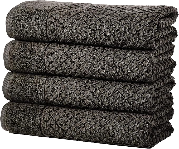 Great Bay Home Bath Towels - 100% Cotton 4 Pack 54x27 Bath Towel Set - Absorbent, Durable, Quick-Dry Towels for Bathroom (Midnight)