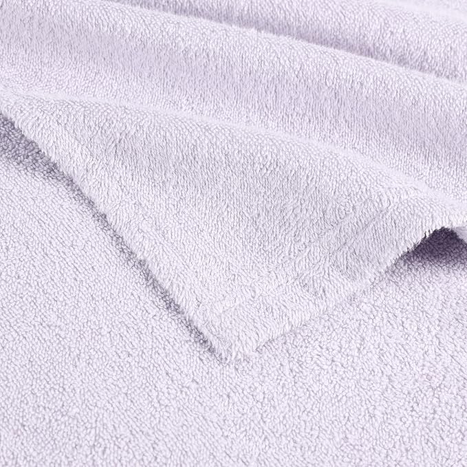 Superior Kids Cotton Terry Poncho, Soft, Absorbent Bath Towel with Hood, Bathroom Accessories, Long, Plush Bathrobes for Bath, Shower, Spa, Resort, Hotel, Beach, Pool, Boy, Girl, Large Size, Lilac