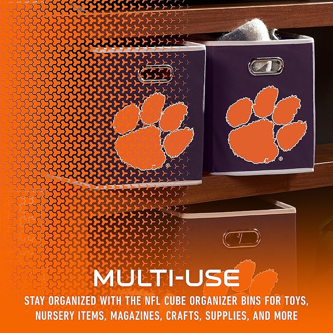Franklin Sports NCAA College Team Fabric Storage Cubes Made to Fit Storage Bin Organizers
