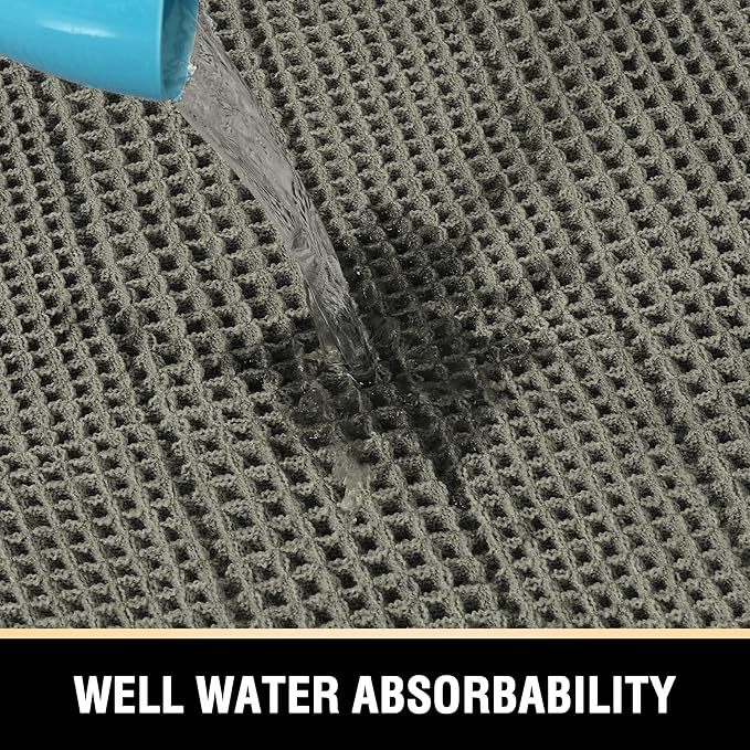 H.VERSAILTEX Upgraded Waffle Bath Mat Super Absorbent Non Slip Bath Rugs for Beside Tub, 20" x 32", Smokey Olive