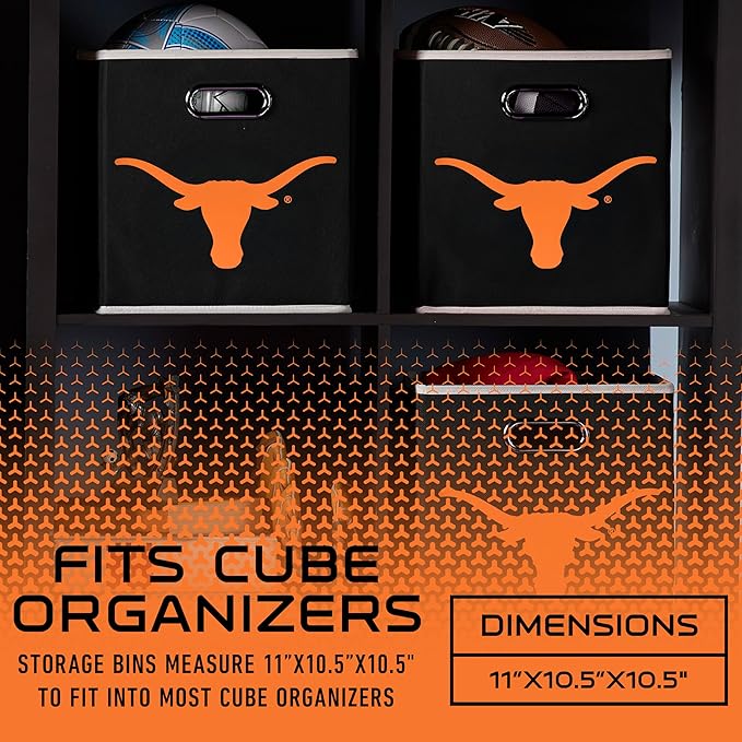 Franklin Sports NCAA College Team Fabric Storage Cubes Made to Fit Storage Bin Organizers