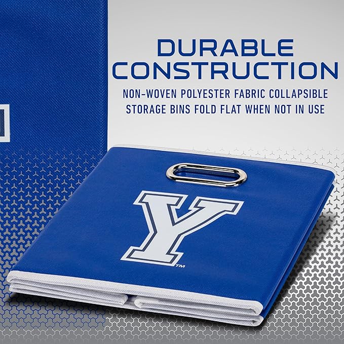 Franklin Sports NCAA College Team Fabric Storage Cubes Made to Fit Storage Bin Organizers