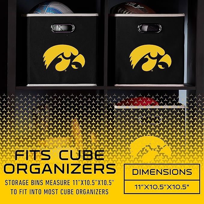 Franklin Sports NCAA College Team Fabric Storage Cubes Made to Fit Storage Bin Organizers