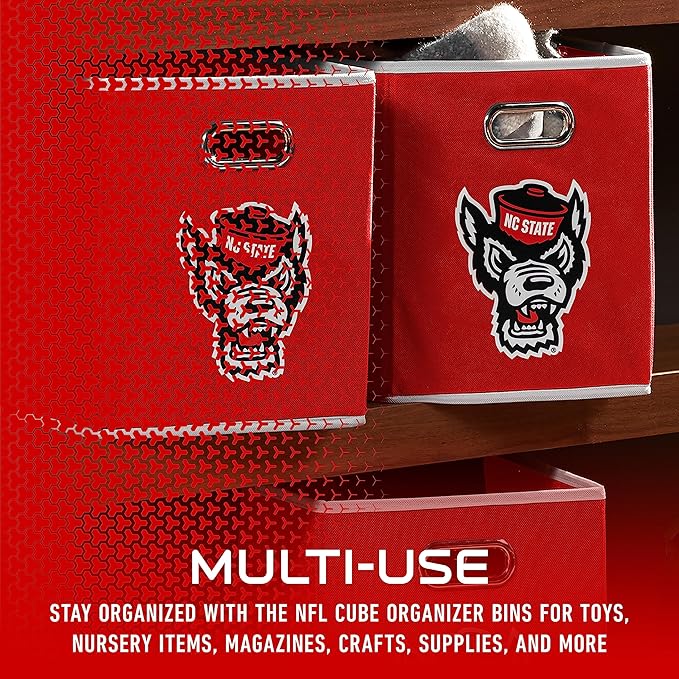 Franklin Sports NCAA College Team Fabric Storage Cubes Made to Fit Storage Bin Organizers