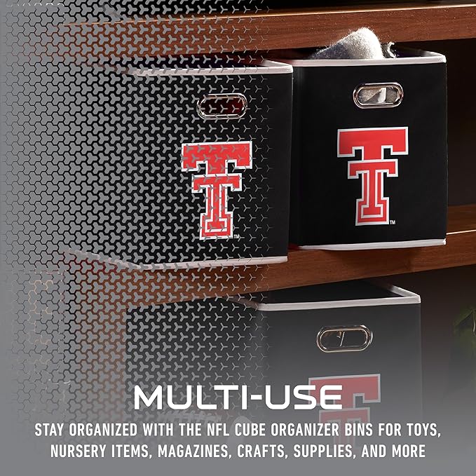 Franklin Sports NCAA College Team Fabric Storage Cubes Made to Fit Storage Bin Organizers