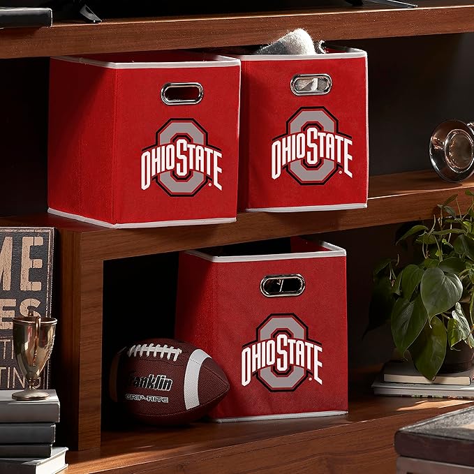 Franklin Sports NCAA College Team Fabric Storage Cubes Made to Fit Storage Bin Organizers