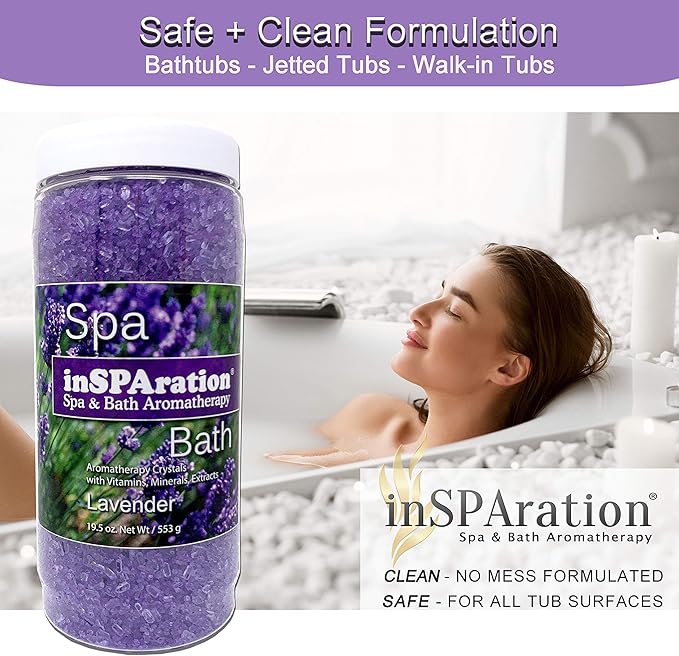 InSPAration 7463 Lavender Crystals for Spa and Hot Tubs, 19 oz