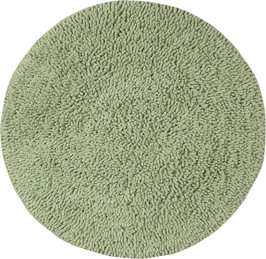 Home Weavers Fantasia Bath Rug 100% Cotton Bathroom Rugs Set, Bathroom Décor, Washable Rug, Extra Soft and Absorbent Bath Rug, Kitchen Mat, Bath Mat Set, Bath Floor Mat Non Slip, 30" Round, Sage