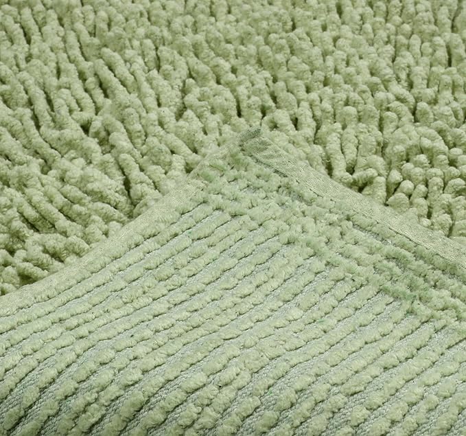 Home Weavers Fantasia Bath Rug 100% Cotton Bathroom Rugs Set, Washable Rug, Soft Cotton Extra Soft and Absorbent Bath Rug, Kitchen Mat, Bath Mat Set, Bath Floor Mat Non Slip, 24"x40" Rectangle, Sage