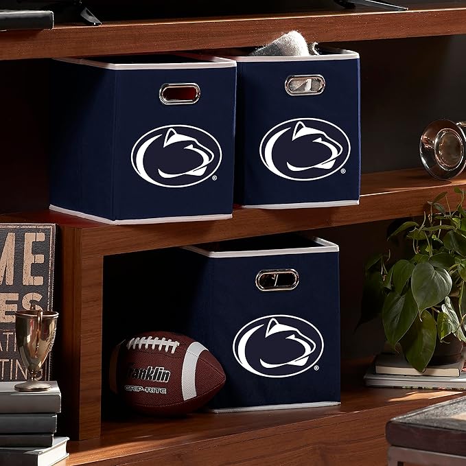 Franklin Sports NCAA College Team Fabric Storage Cubes Made to Fit Storage Bin Organizers