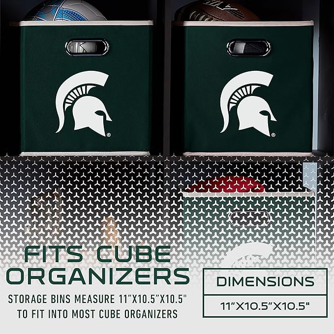 Franklin Sports NCAA College Team Fabric Storage Cubes Made to Fit Storage Bin Organizers
