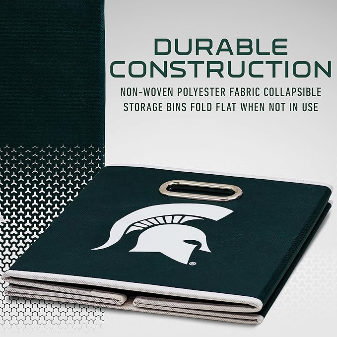 Franklin Sports NCAA College Team Fabric Storage Cubes Made to Fit Storage Bin Organizers