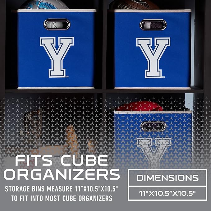 Franklin Sports NCAA College Team Fabric Storage Cubes Made to Fit Storage Bin Organizers